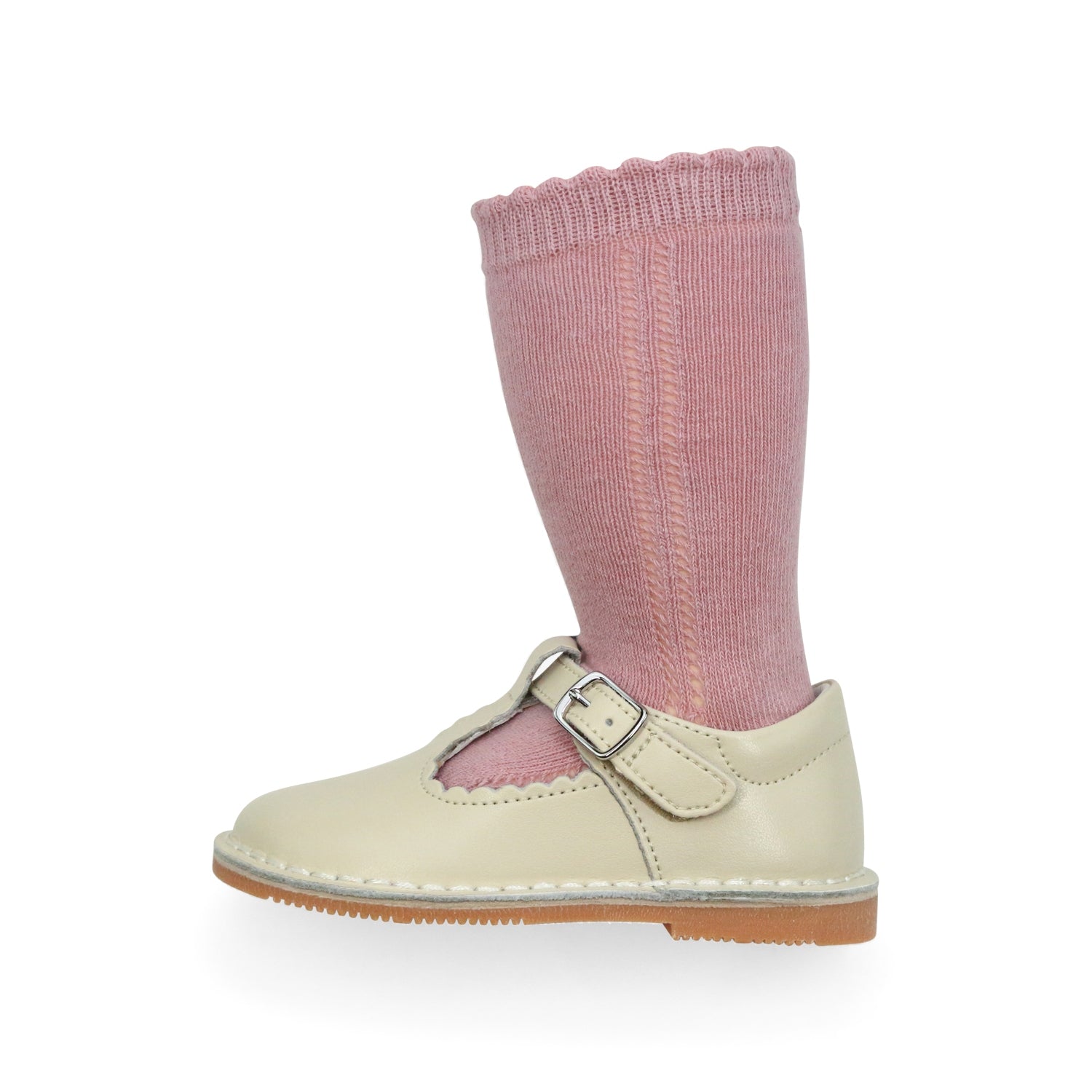 Openwork Knee Sock (raspberry)