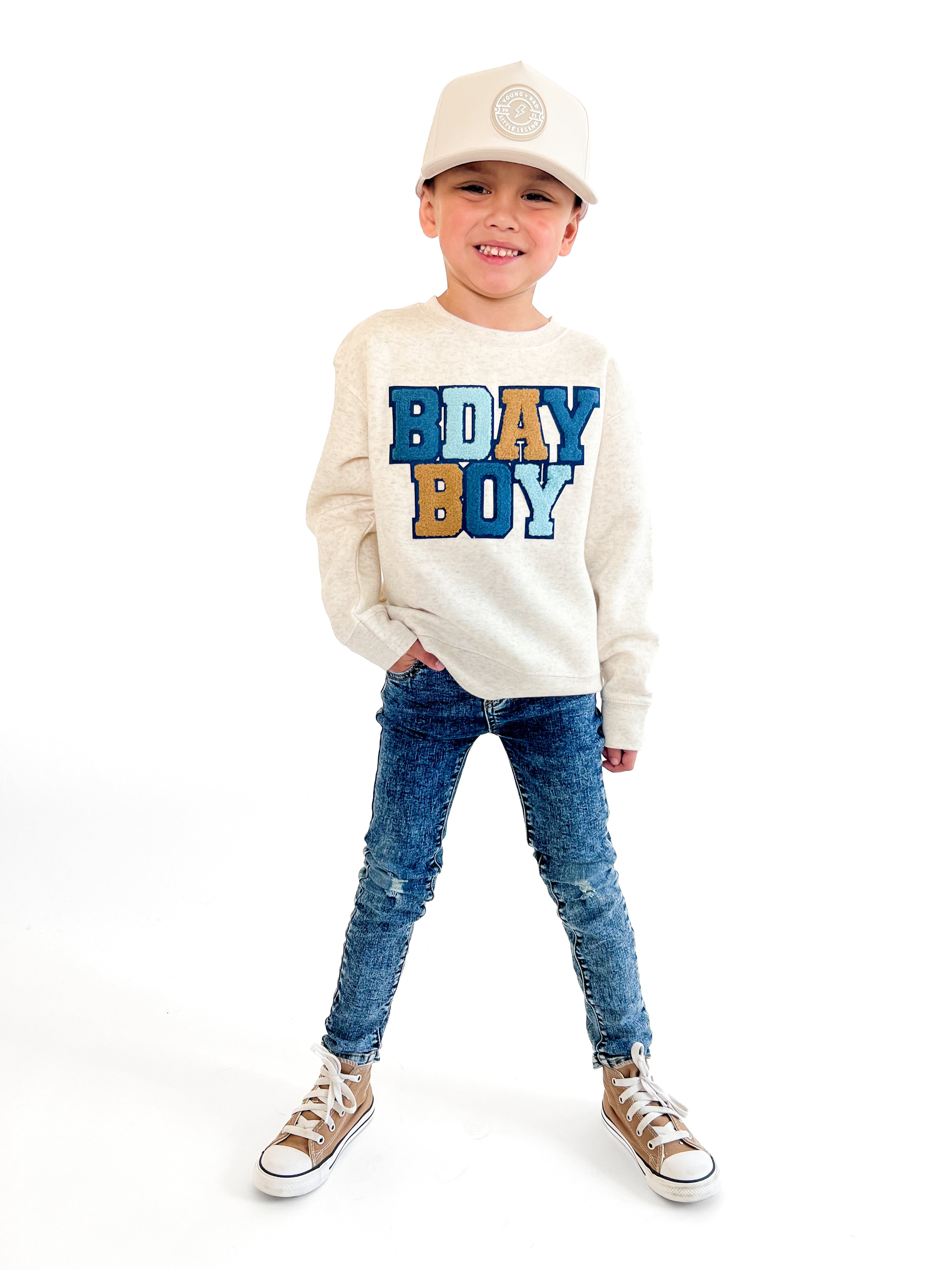 Birthday Boy Patch Sweatshirt - Natural