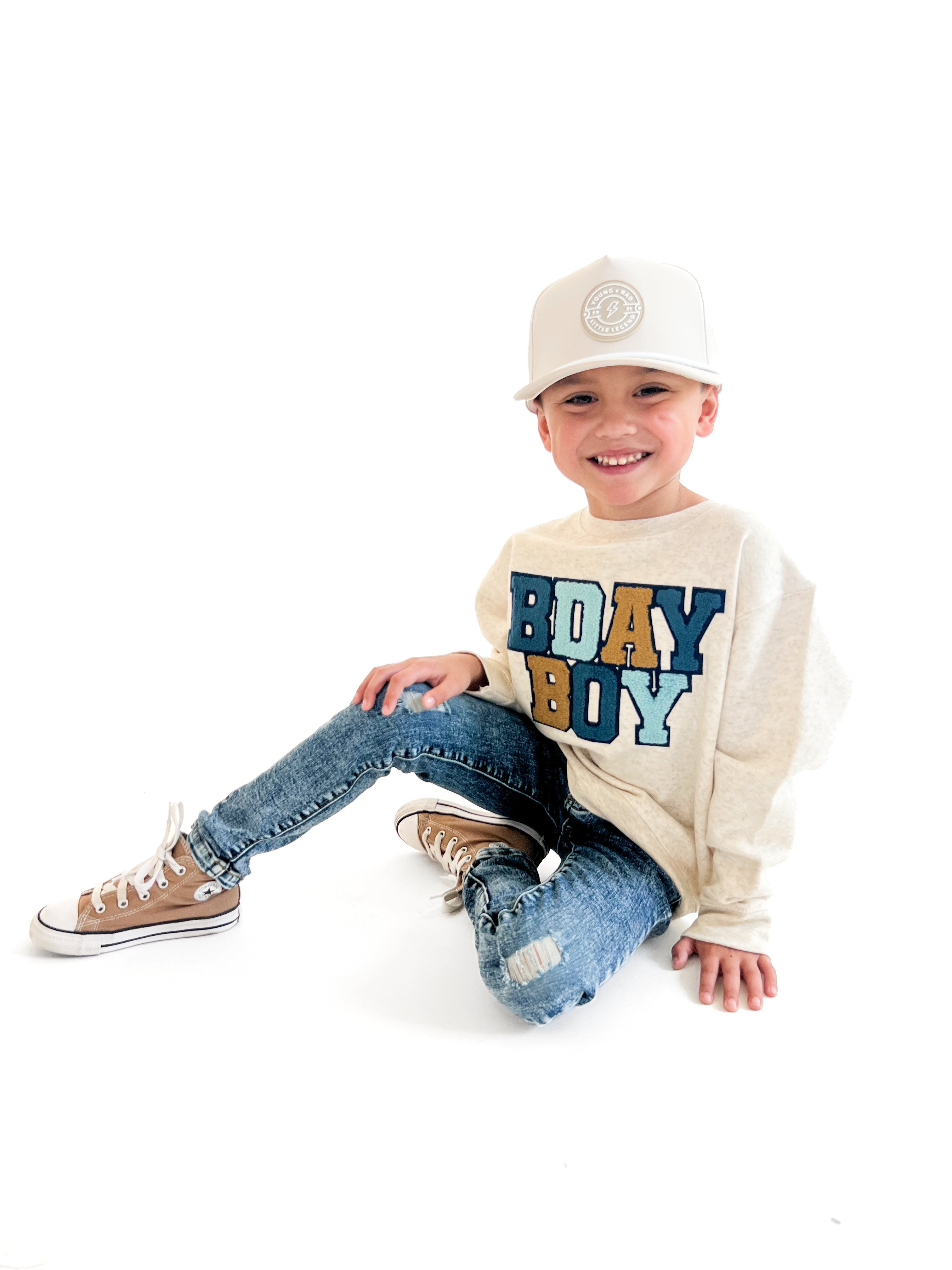 Birthday Boy Patch Sweatshirt - Natural