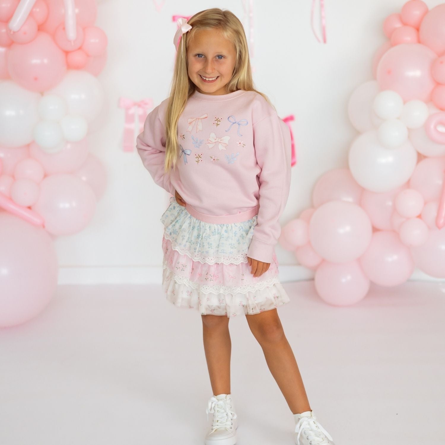 Floral & Lace Tiered Tutu Skirt