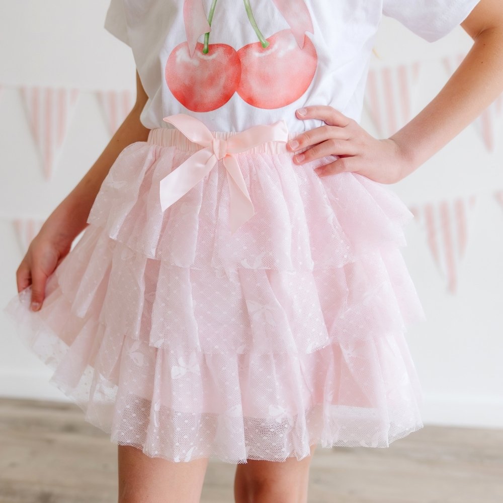 Bow Lace Tiered Tutu Skirt