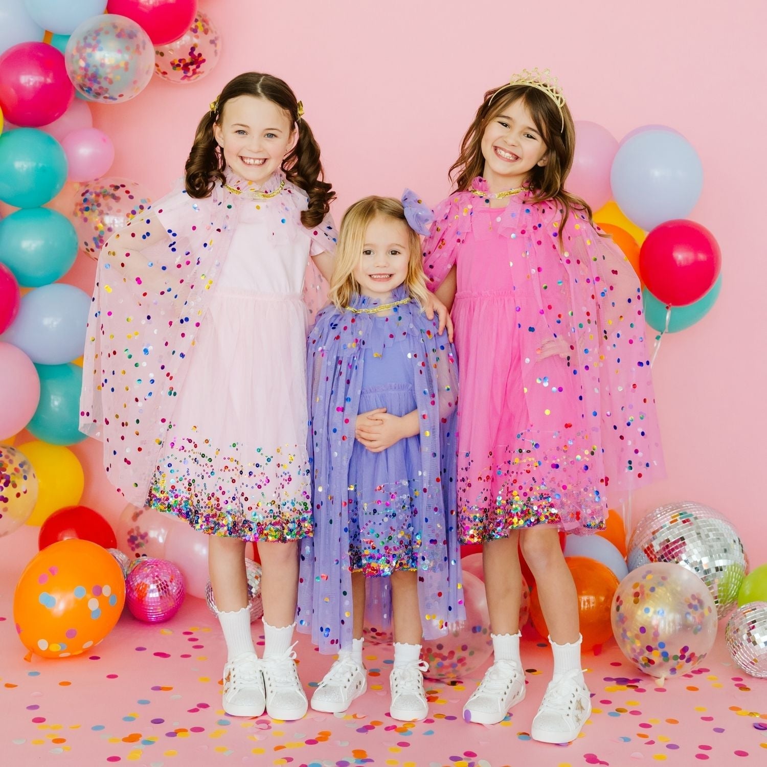 Lavender Confetti Short Sleeve Tutu Dress