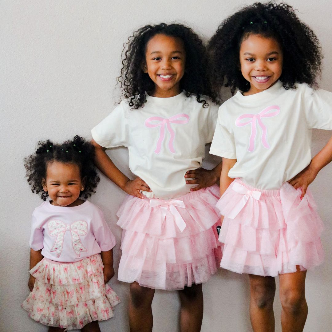 Ditsy Floral Bow Patch Short Sleeve T-shirt