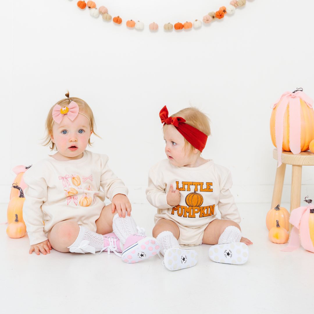 Coquette Pumpkin Long Sleeve Romper