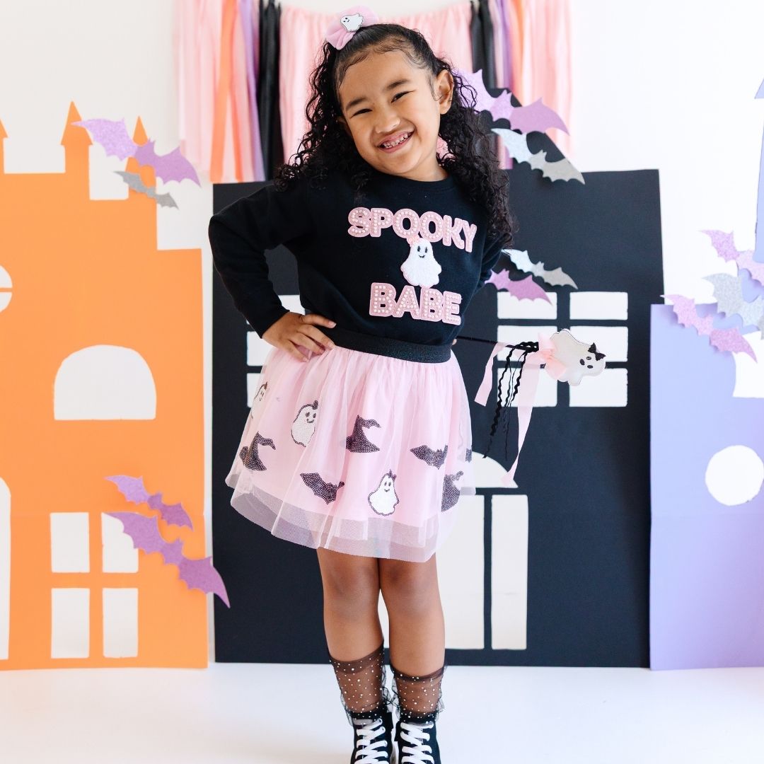 Spooky Babe Patch Halloween Sweatshirt