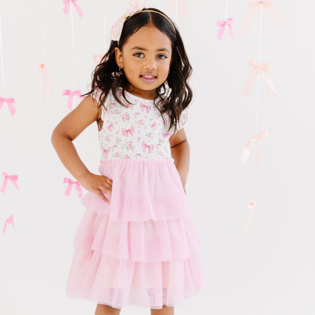Ditsy Floral Tulle Bow Headband
