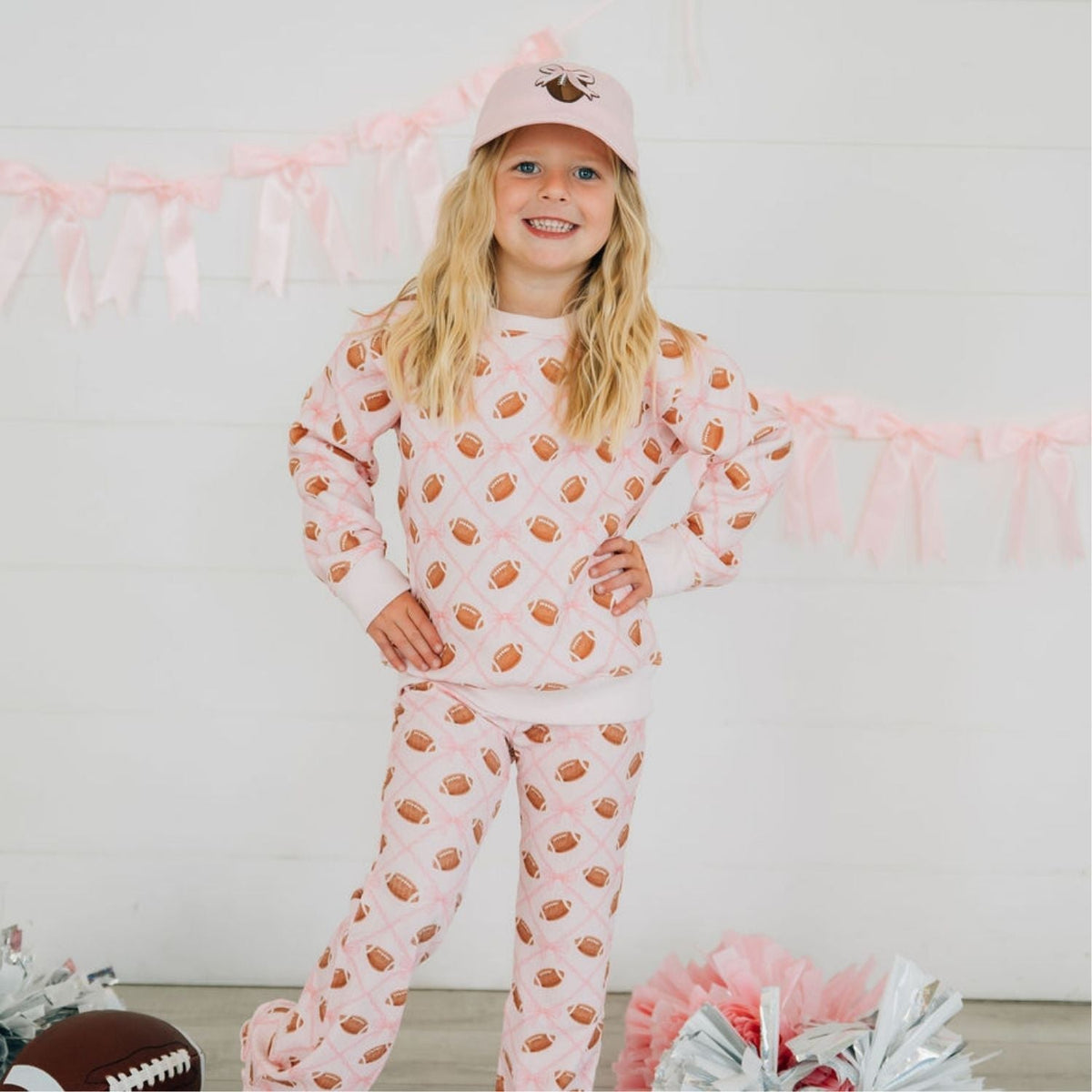Football Bow Patch Baseball Hat