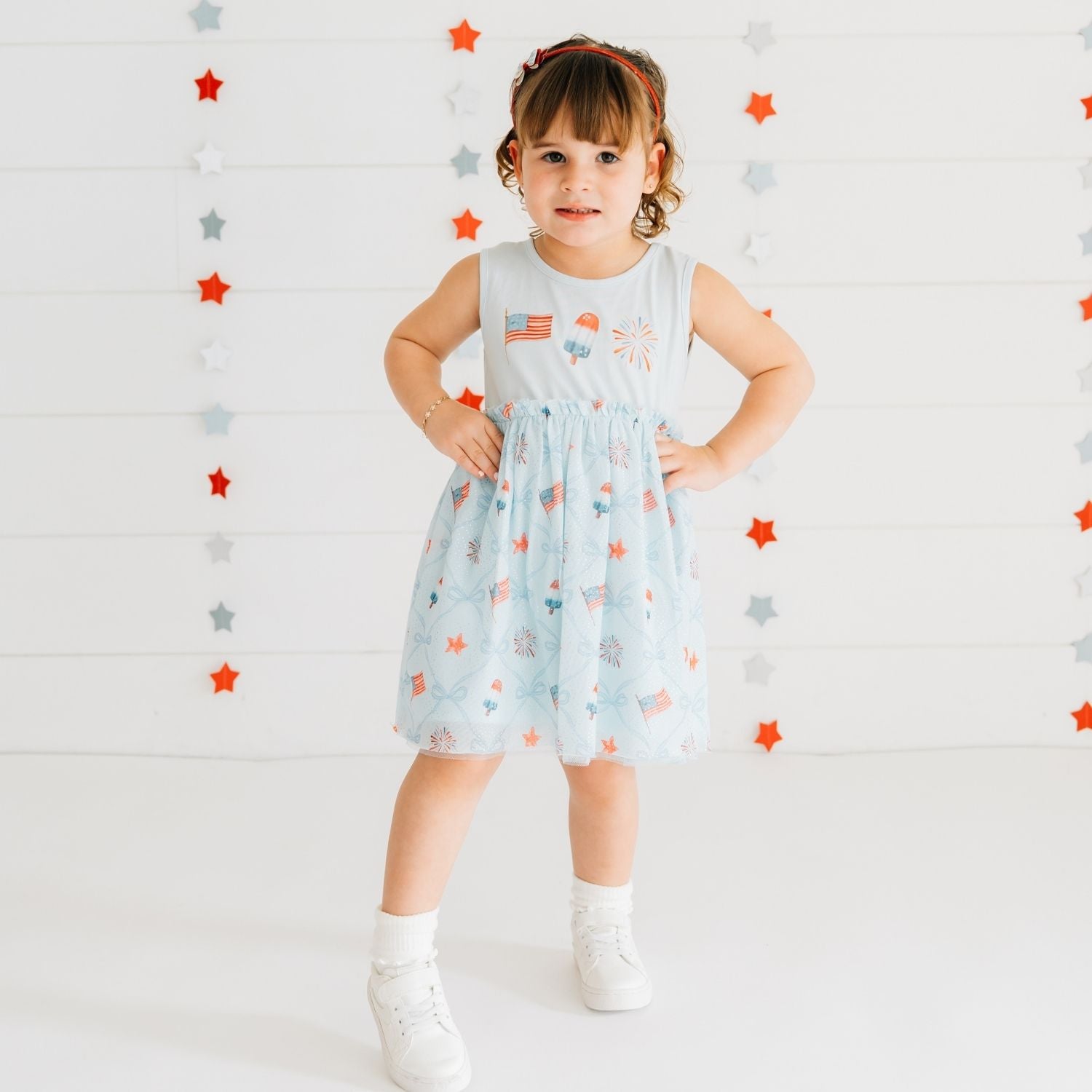 Patriotic Trellis Tank Tutu Dress