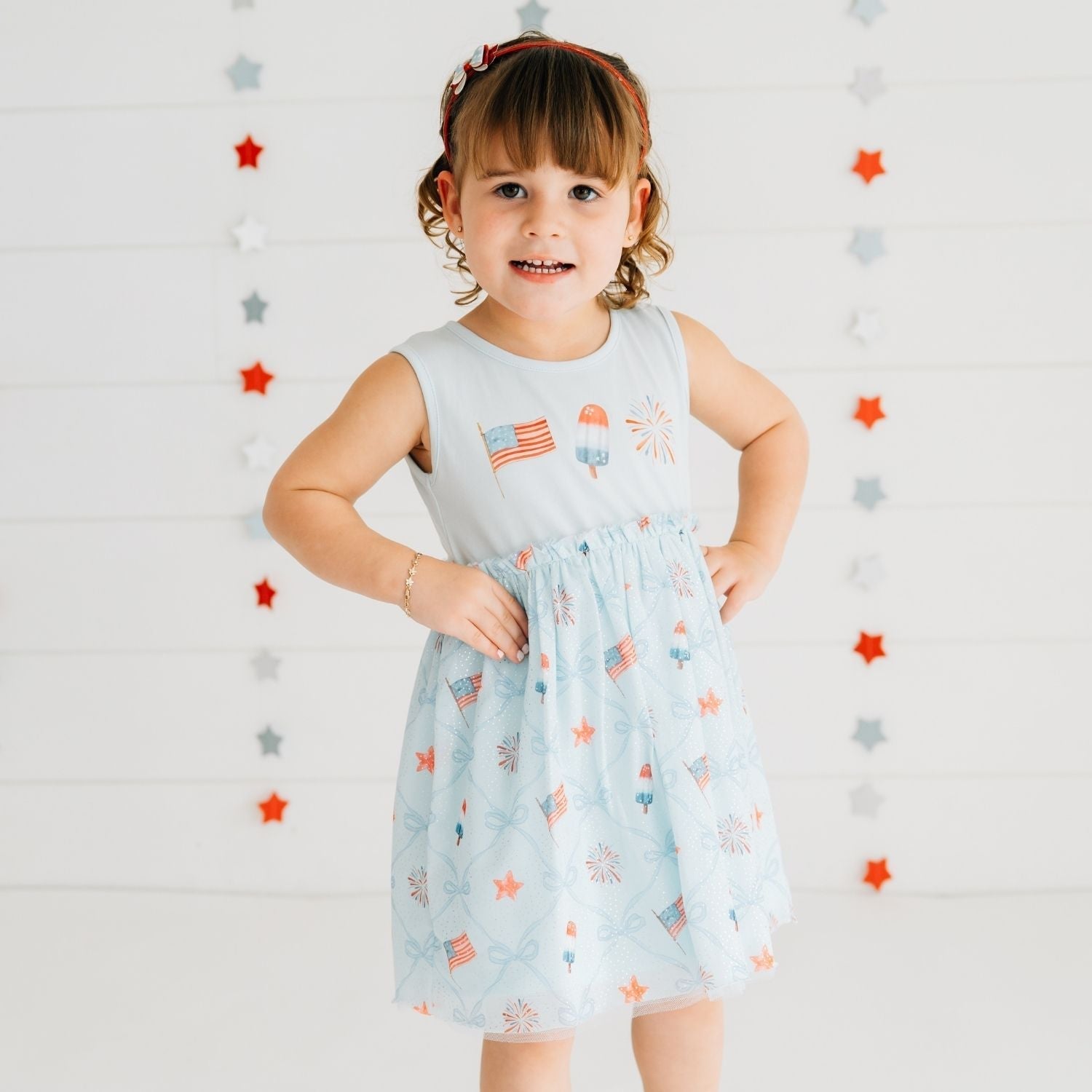 Patriotic Trellis Tank Tutu Dress