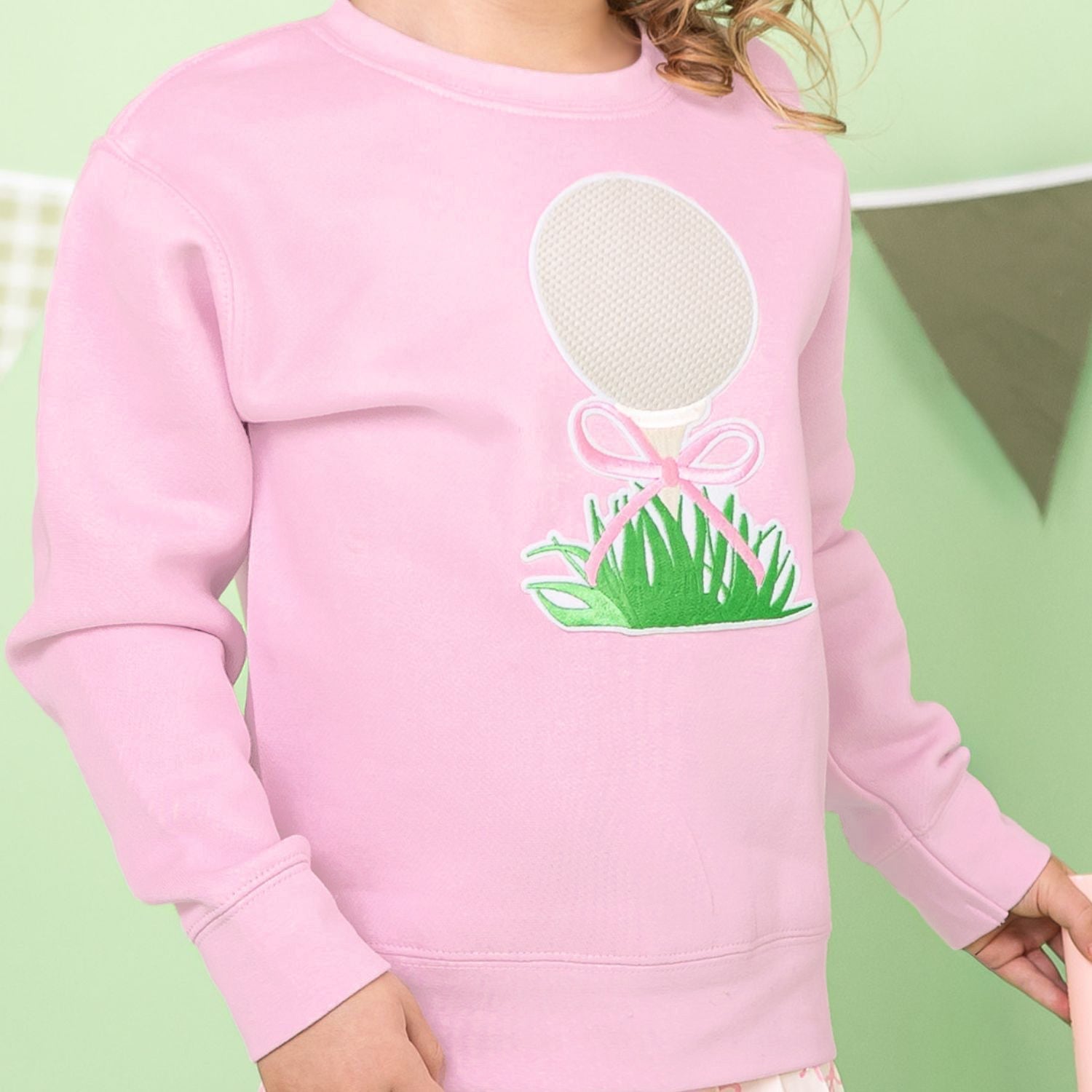 Golf Tee Bow Patch Sweatshirt