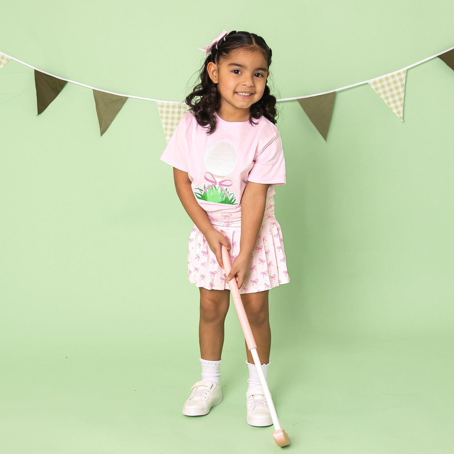 Golf Tee Bow Patch Short Sleeve T-shirt