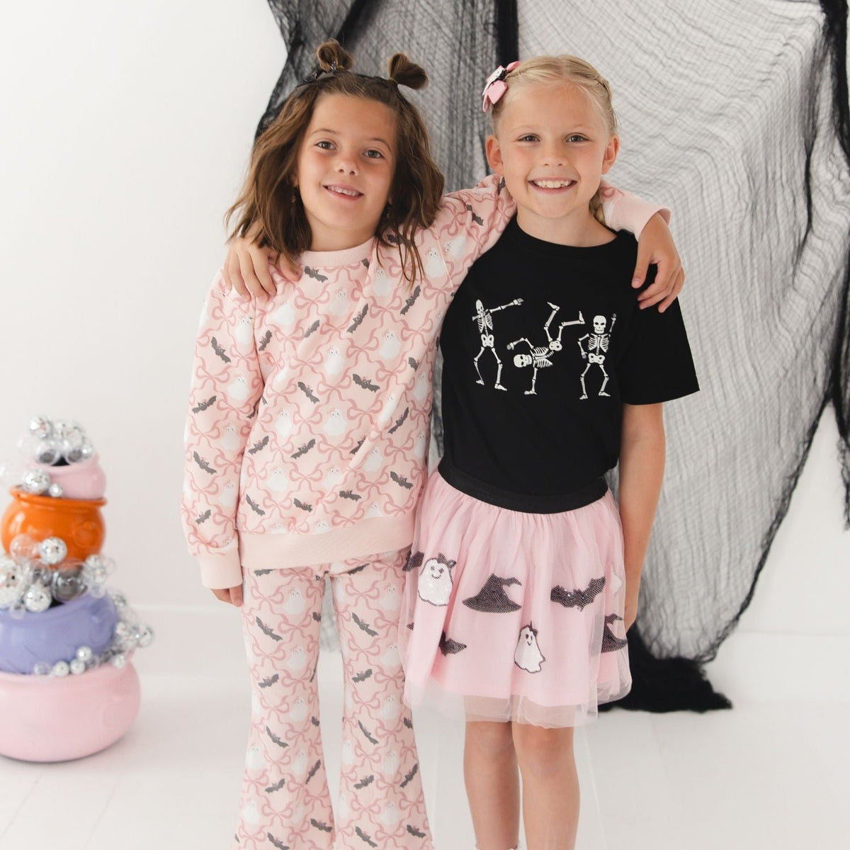 Bat And Ghost Trellis Halloween Sweatshirt