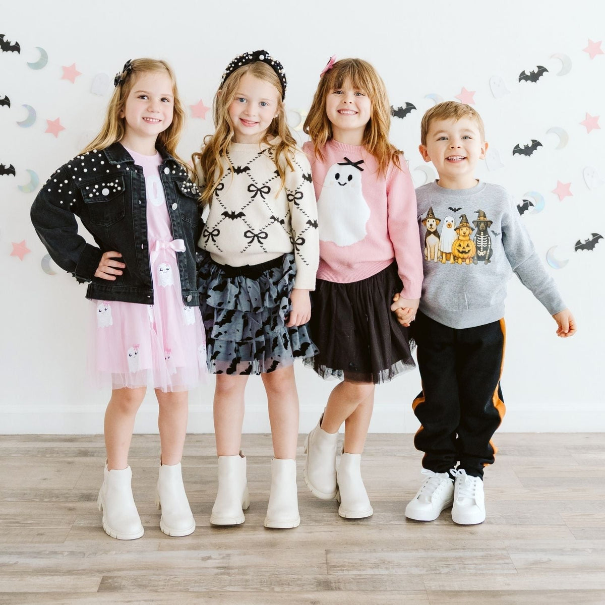 Glitter Bat Halloween Bow Clip Set