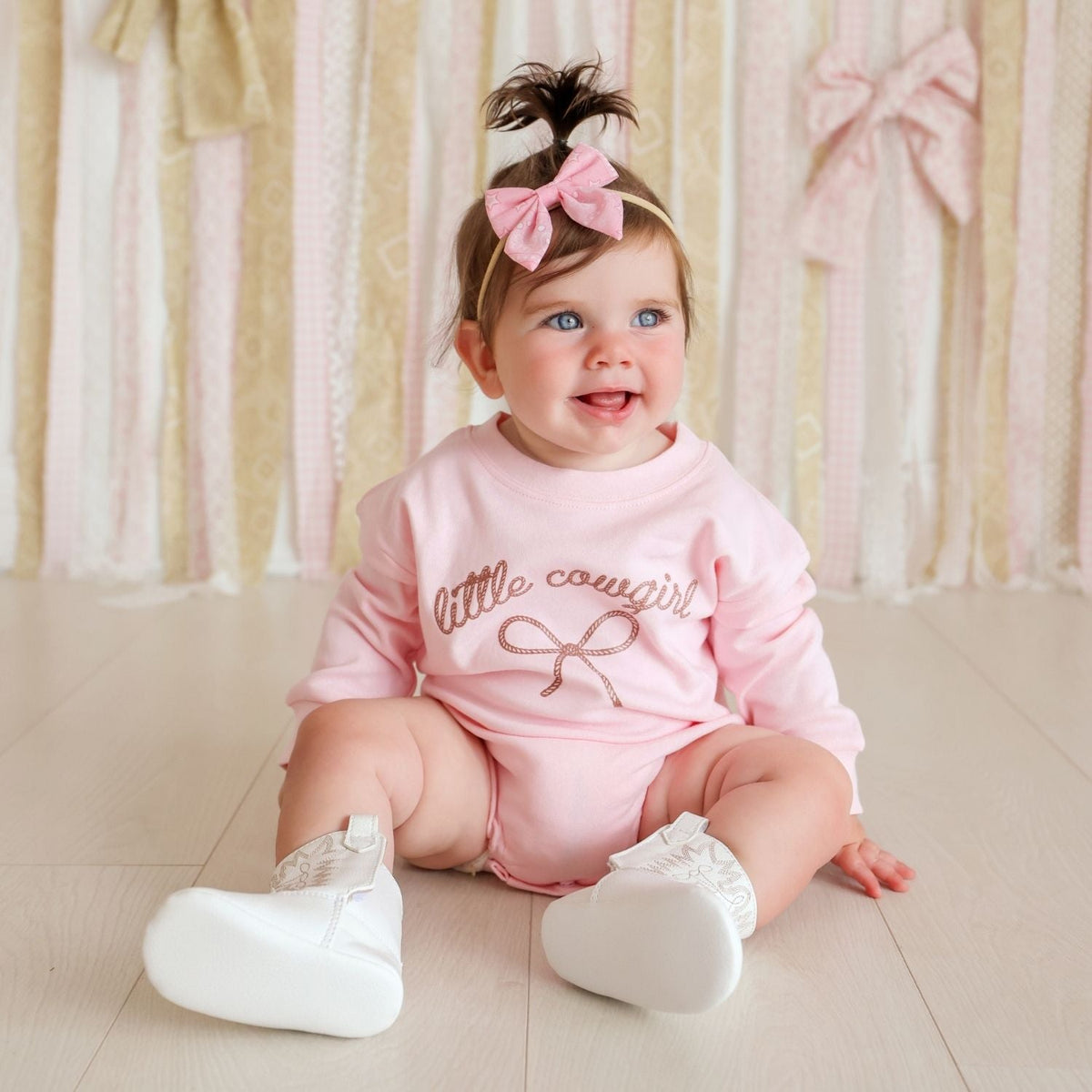 Pink Bandana Western Bow Baby Headband