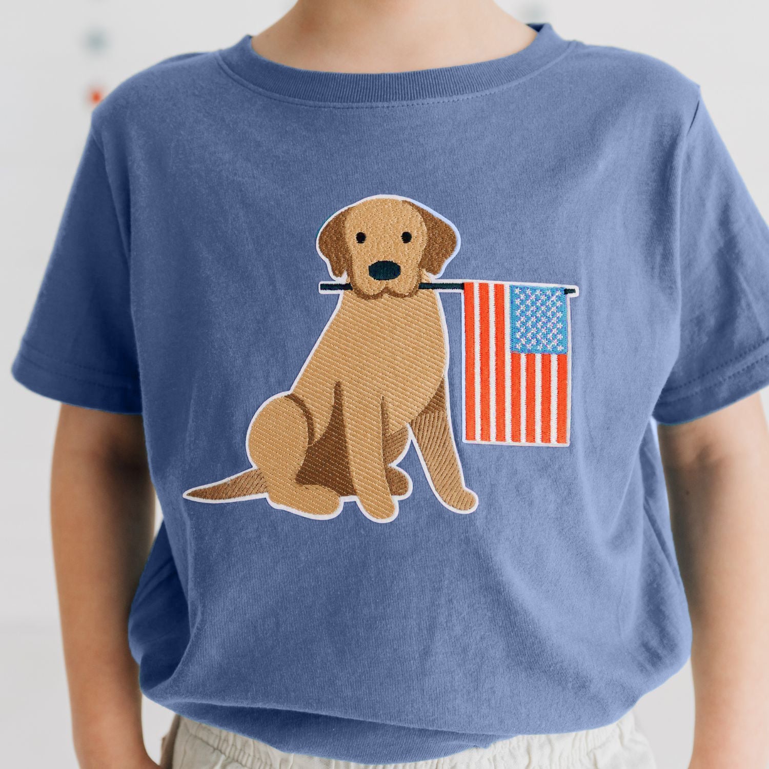 Patriotic Pup Patch Short Sleeve T-shirt
