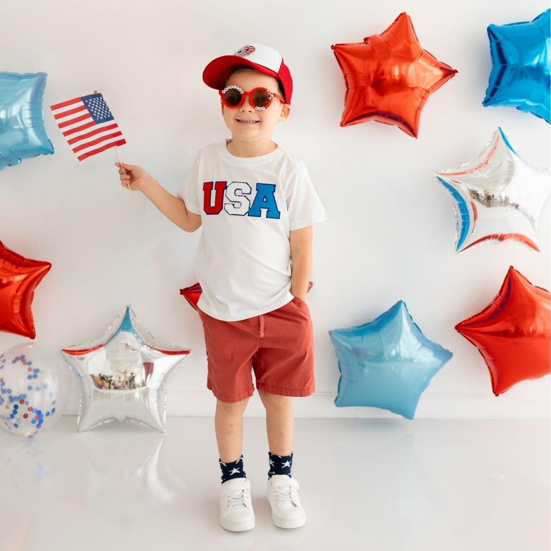 Usa Multi Patch Short Sleeve T-shirt