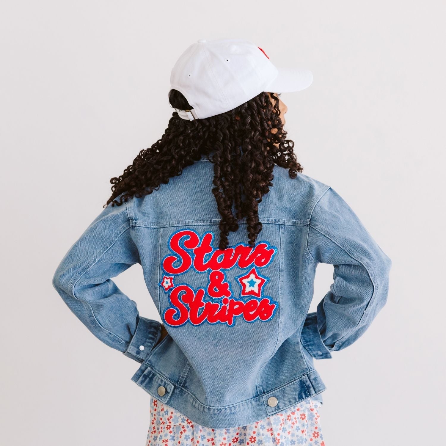 Stars And Stripes Patch Denim Jacket