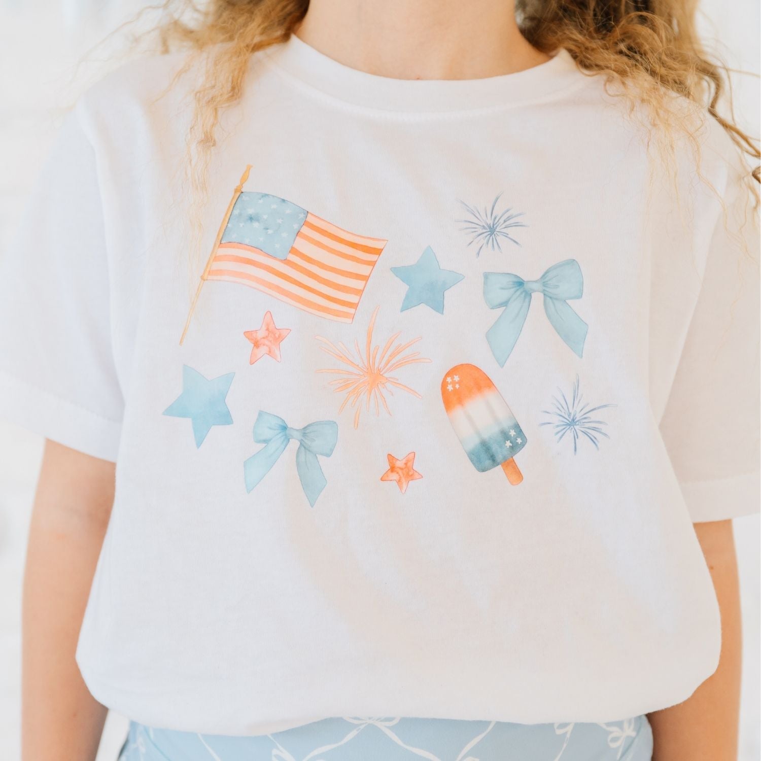 Patriotic Watercolor Short Sleeve T-shirt