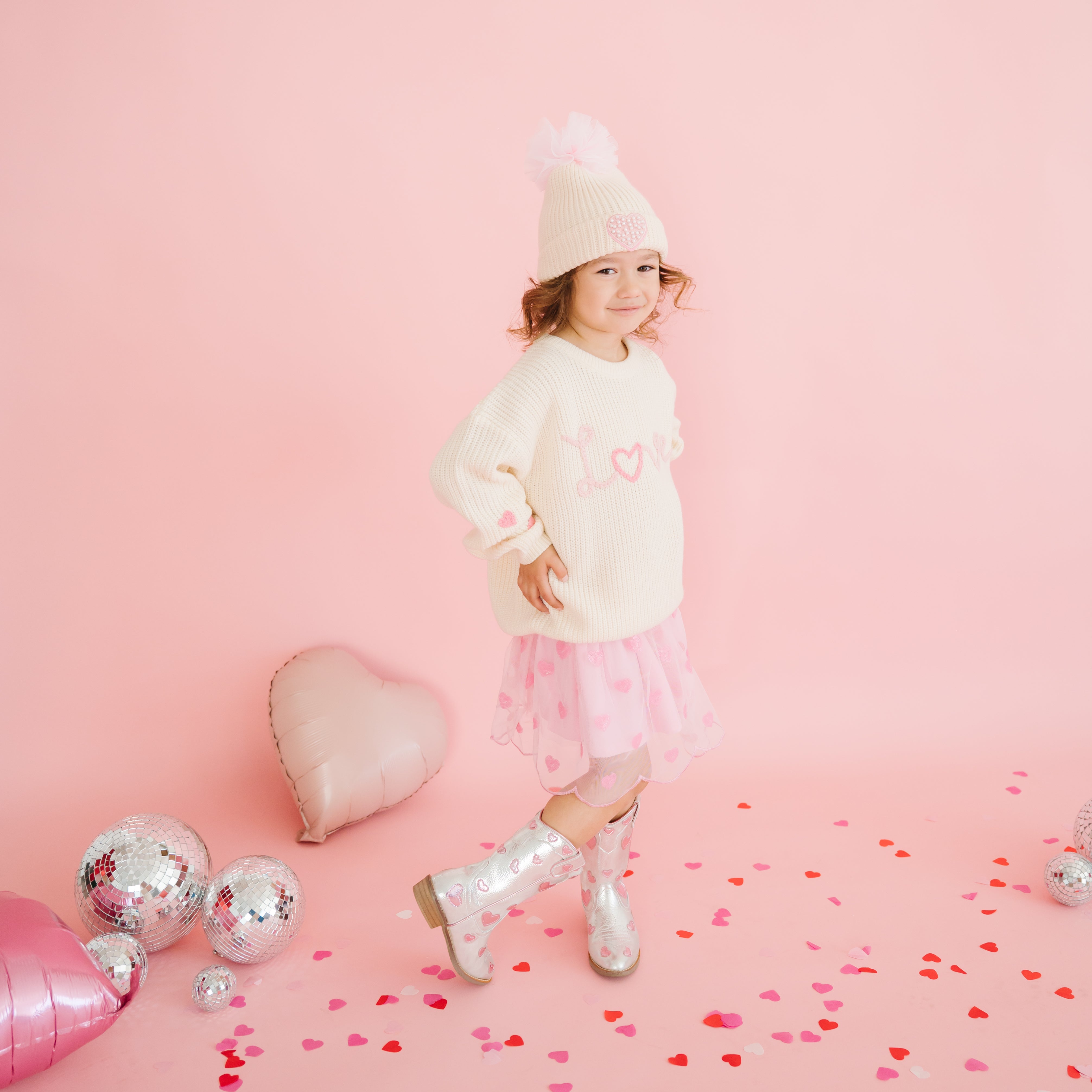 Mini Sequin Hearts Tutu Skirt