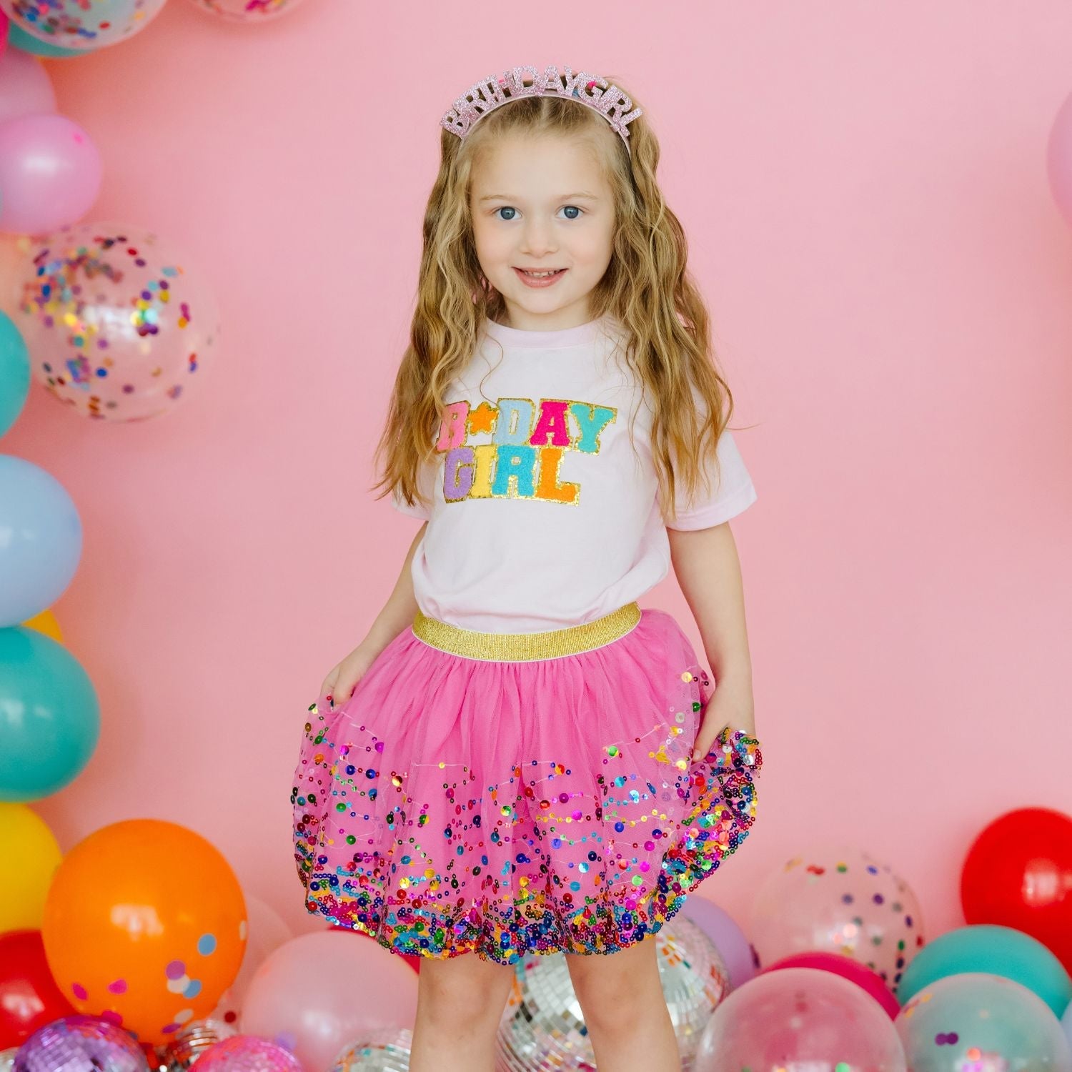 Birthday Girl Patch Short Sleeve T-shirt - Ballet