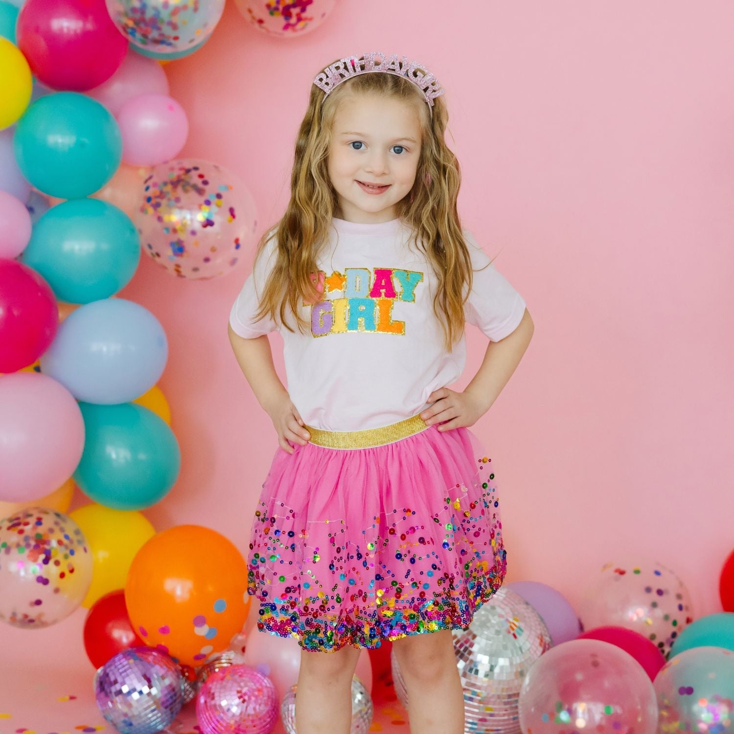 Birthday Girl Patch Short Sleeve T-shirt - Ballet
