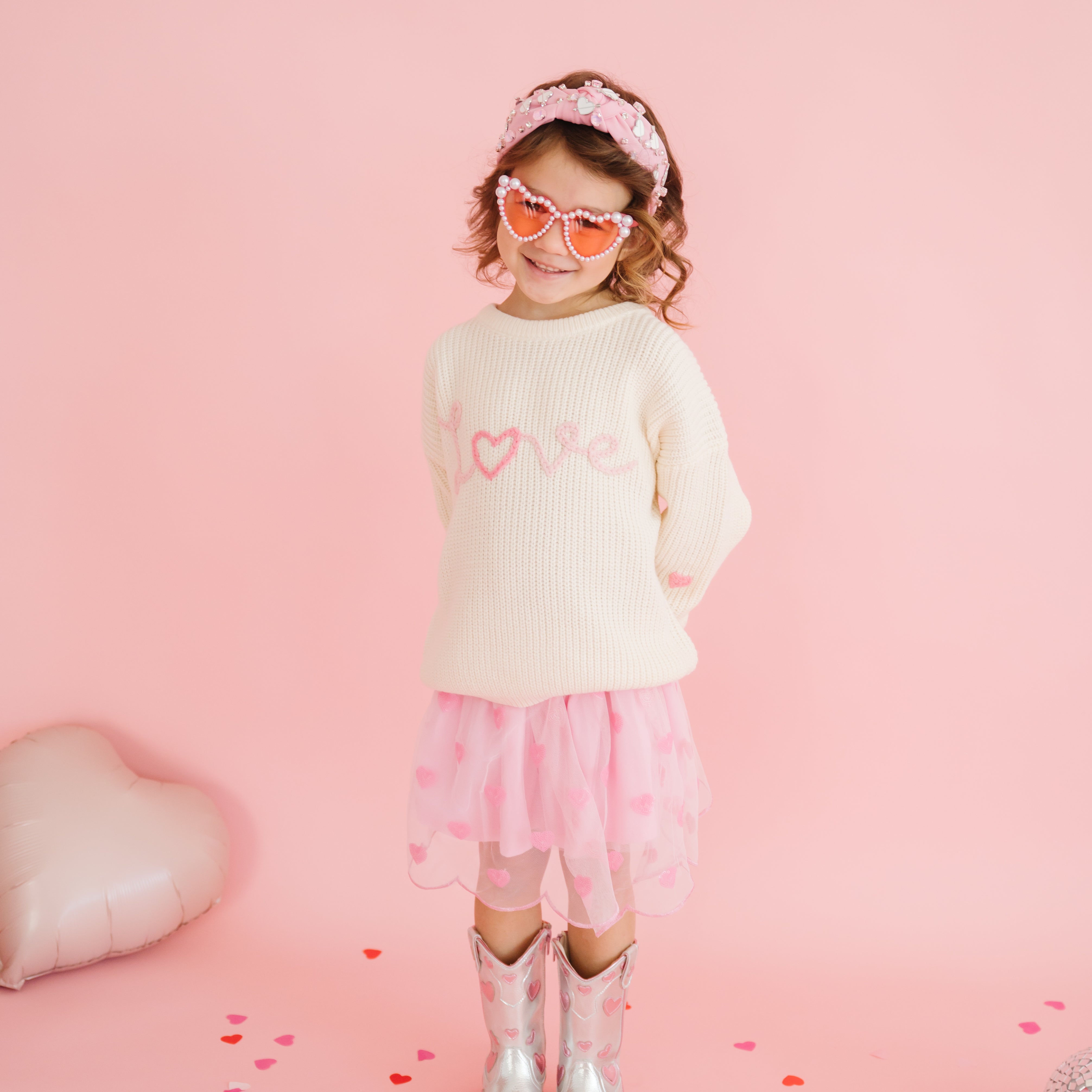 Mini Sequin Hearts Tutu Skirt