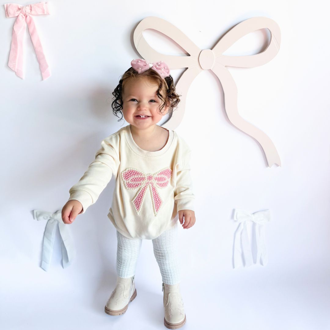 Pretty Pearl Tulle Bow Baby Headband
