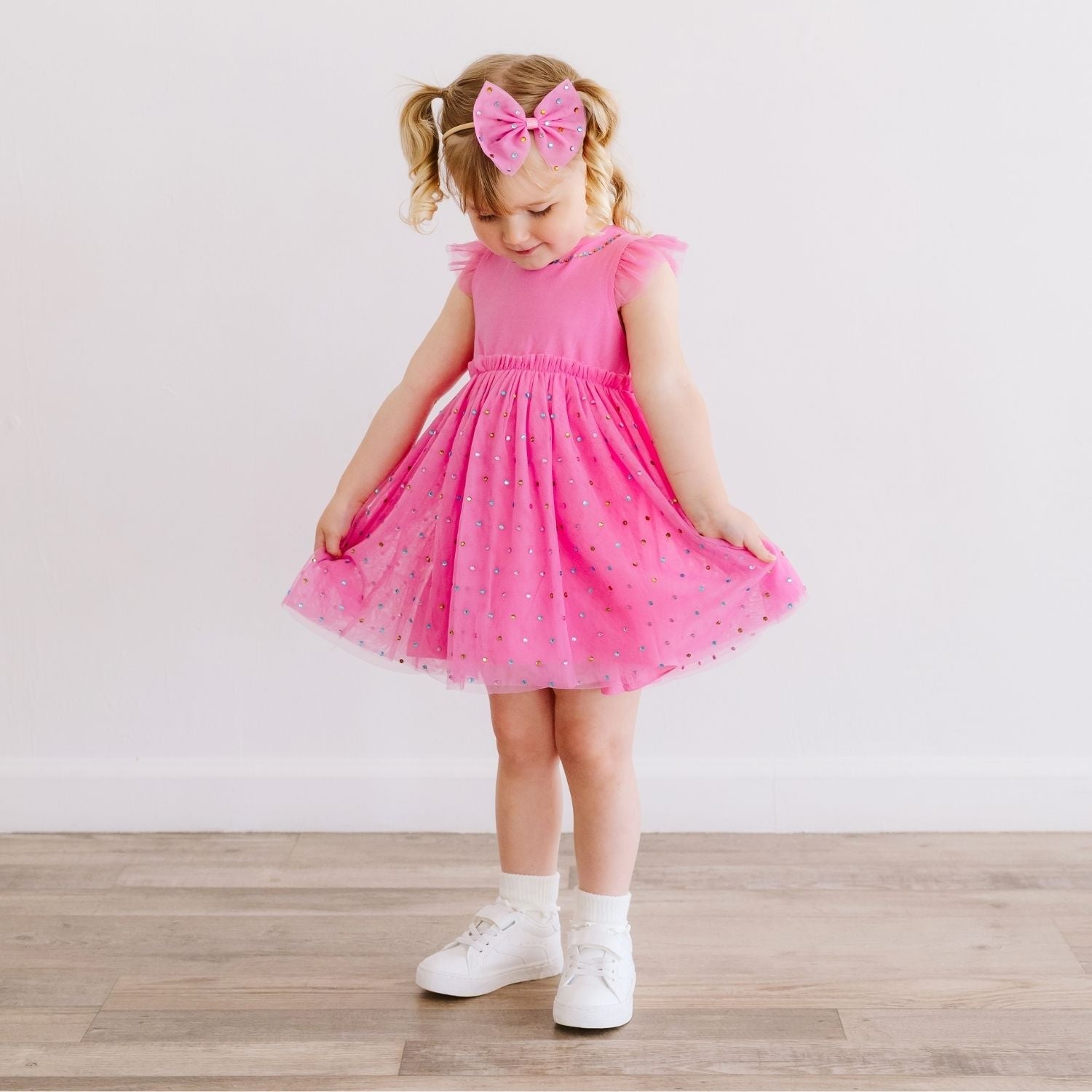 Raspberry Rhinestone Bow Baby Headband