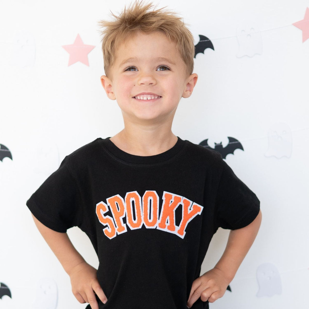 Spooky Orange Patch Halloween Short Sleeve T-shirt