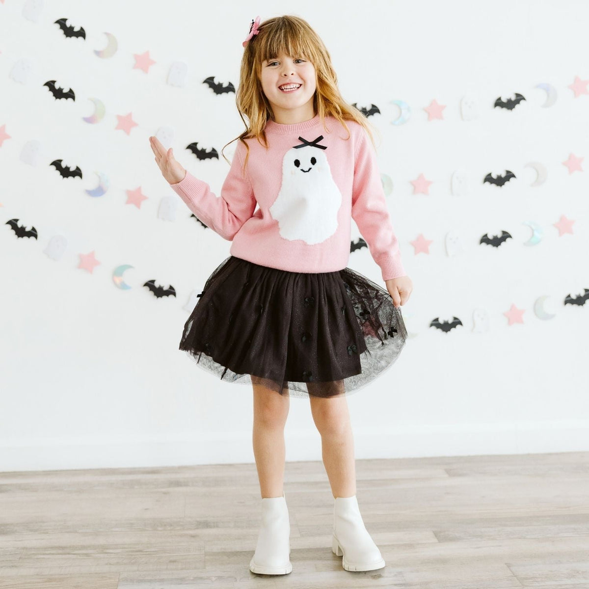 Sweet Ghost Halloween Grosgrain Bow Clip