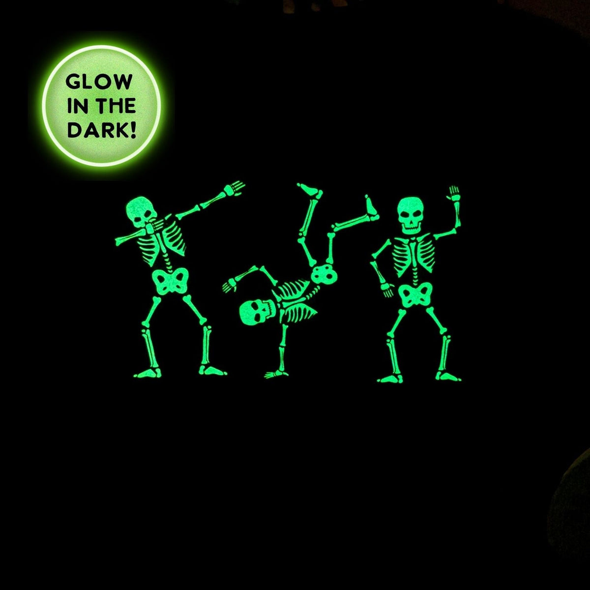 Glow In The Dark Silly Skelly Halloween Short Sleeve T-shirt