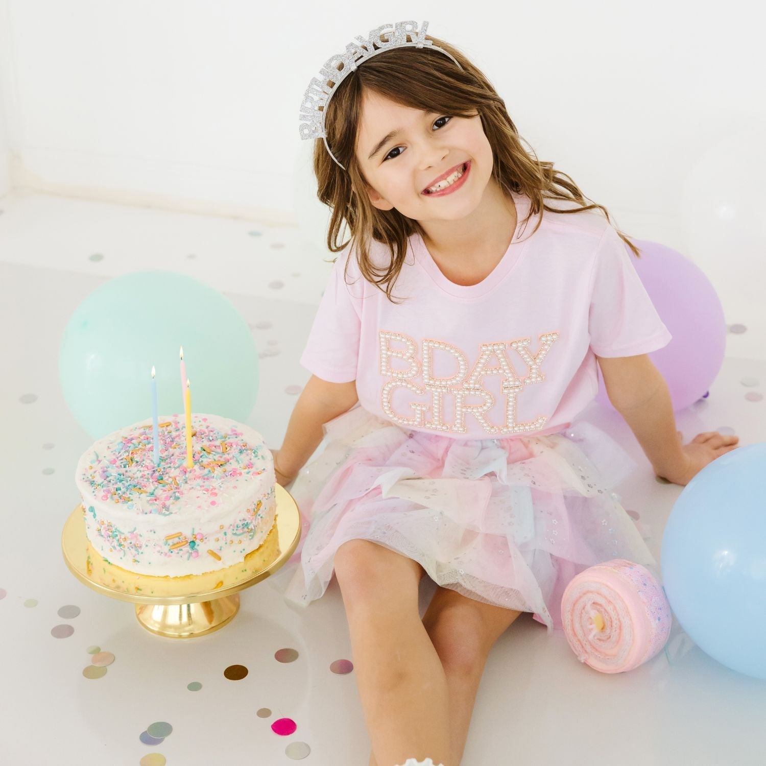 Silver Birthday Girl Headband