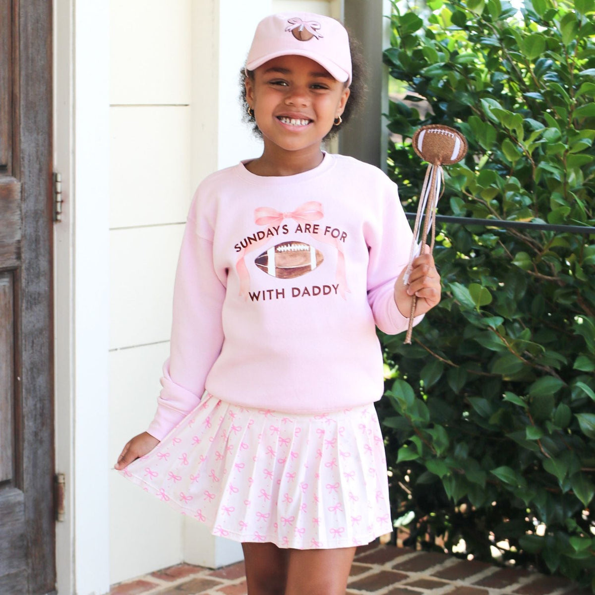 Football Bow Patch Baseball Hat