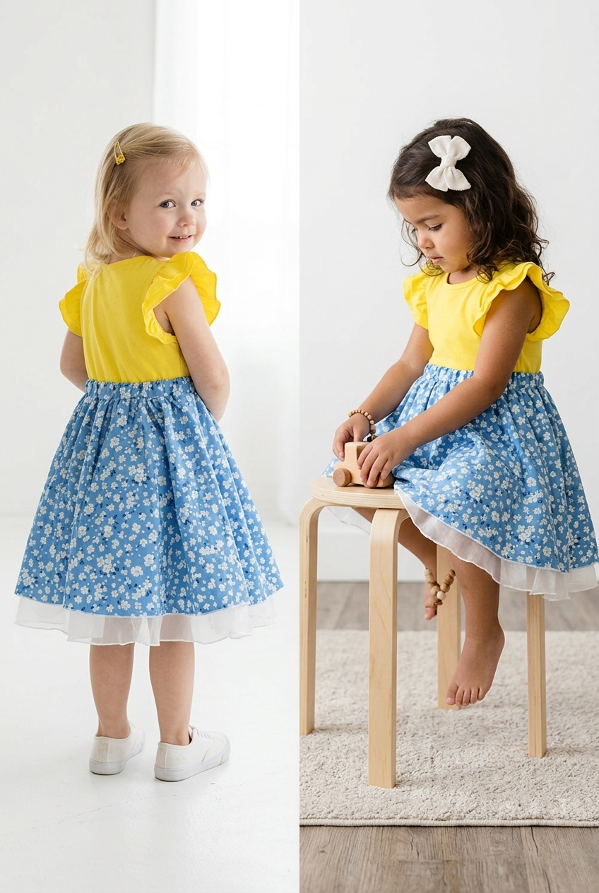 Blossom Organic Cotton Toddler Dress – Everyday Summer Dress For Girls