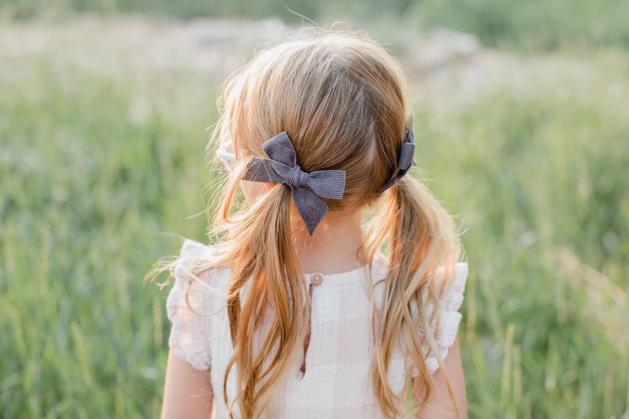 Lead | Pigtail Set - Corduroy Ribbon Bow