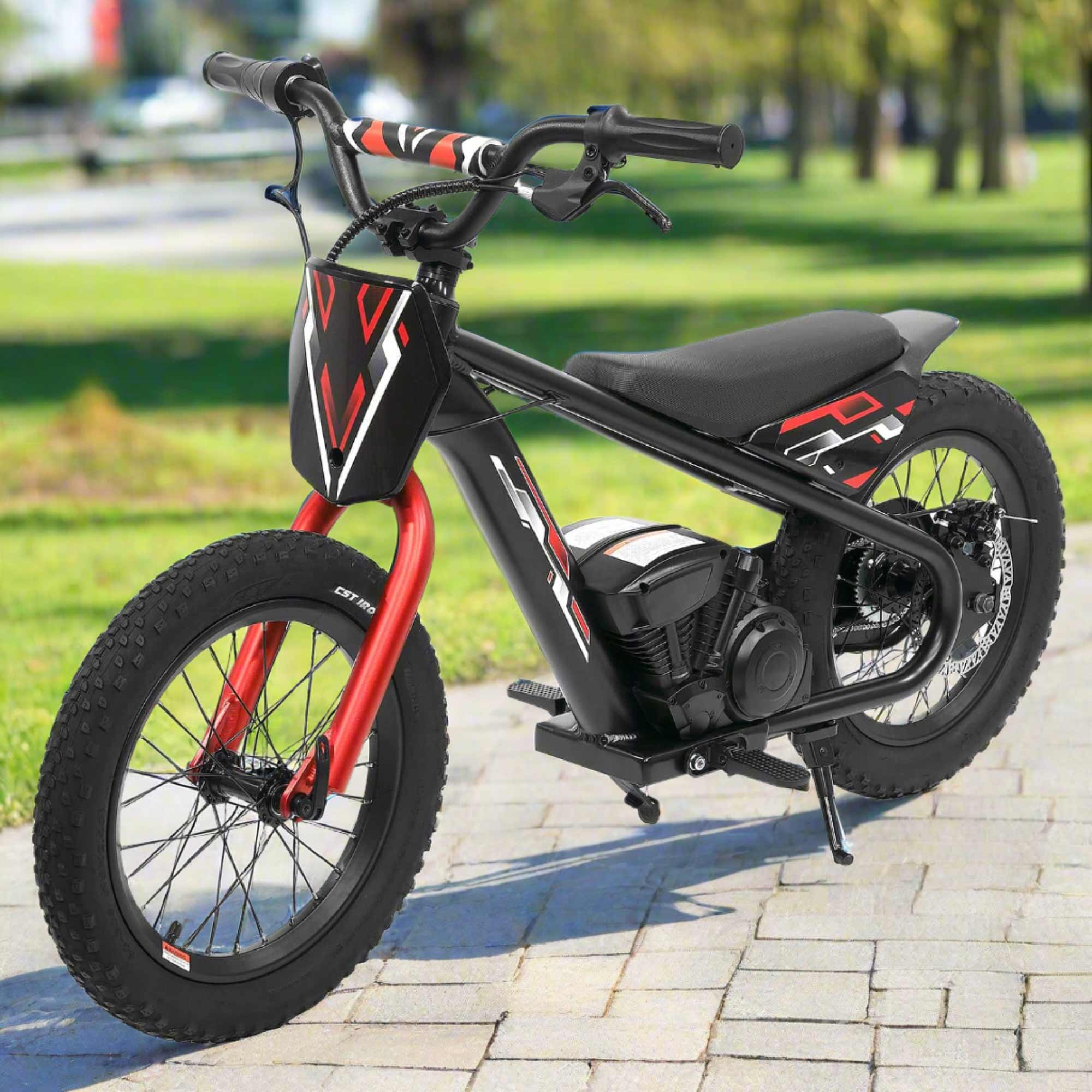 Big Kids 24v Electric Ride-on Balance Bike Scooter | Black