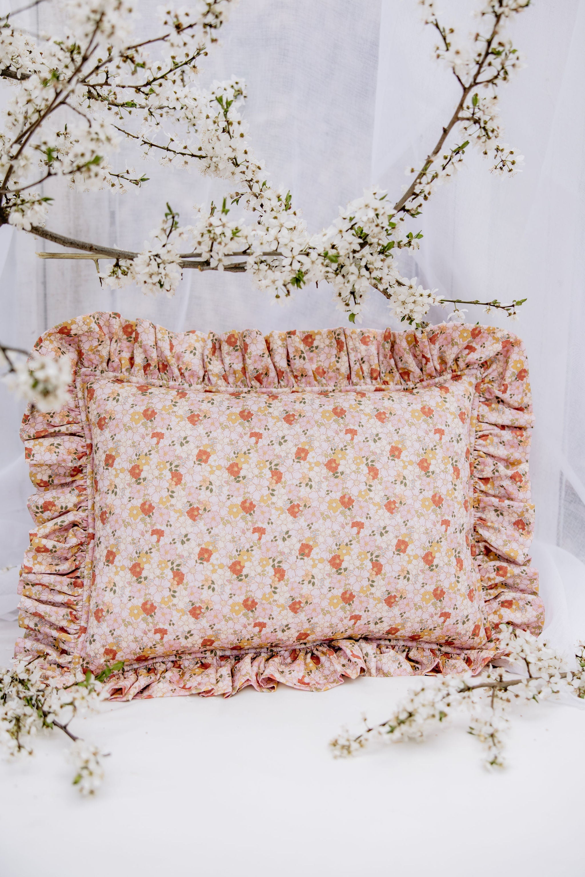"spring Garden" Pillow With Frill