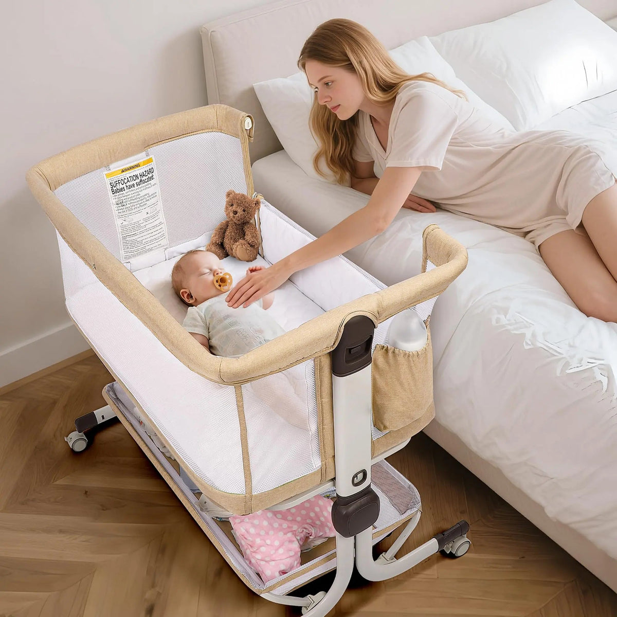 Bassinet Bedside Sleeper – Adjustable Baby Crib For Newborns