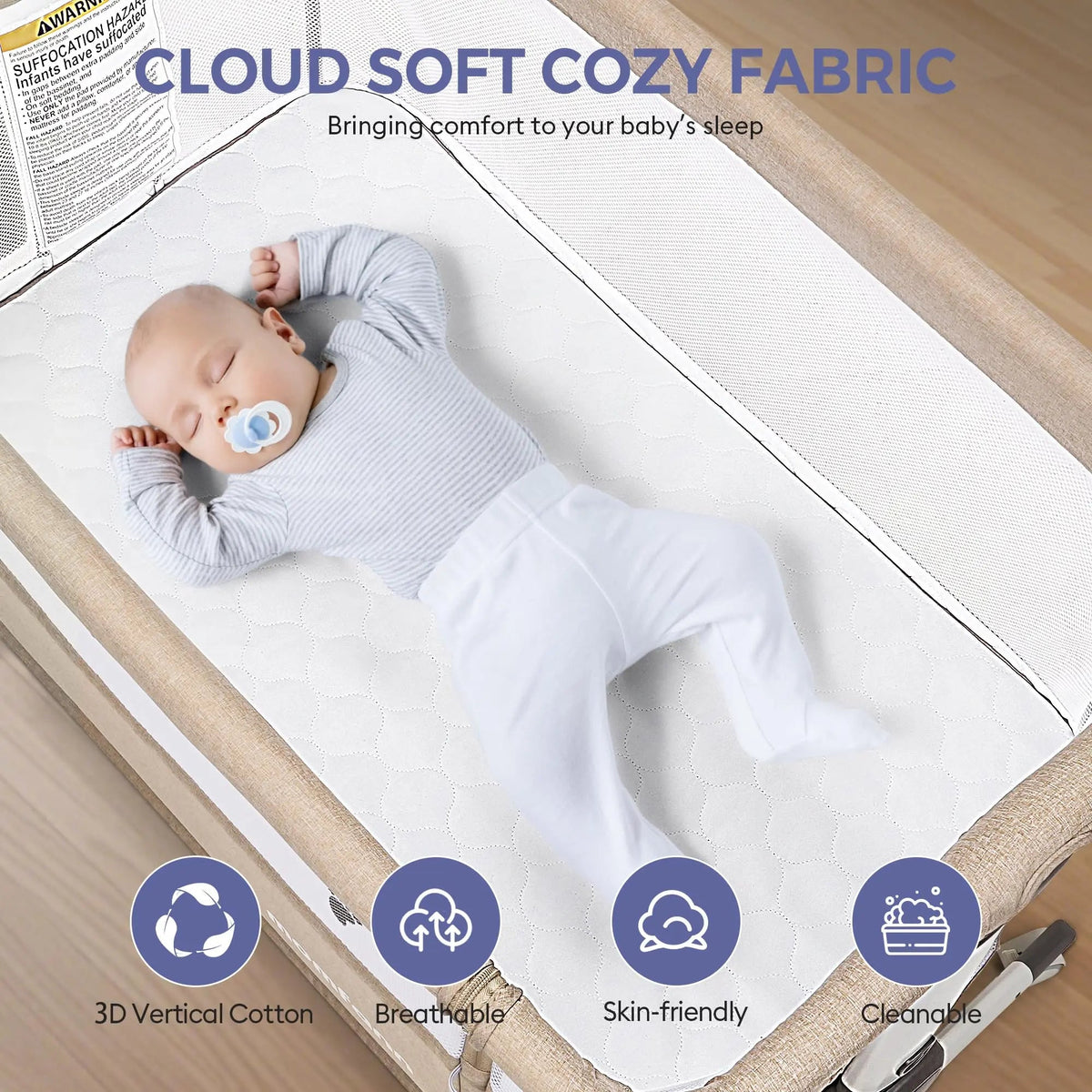 Bassinet Bedside Sleeper – Adjustable Baby Crib For Newborns