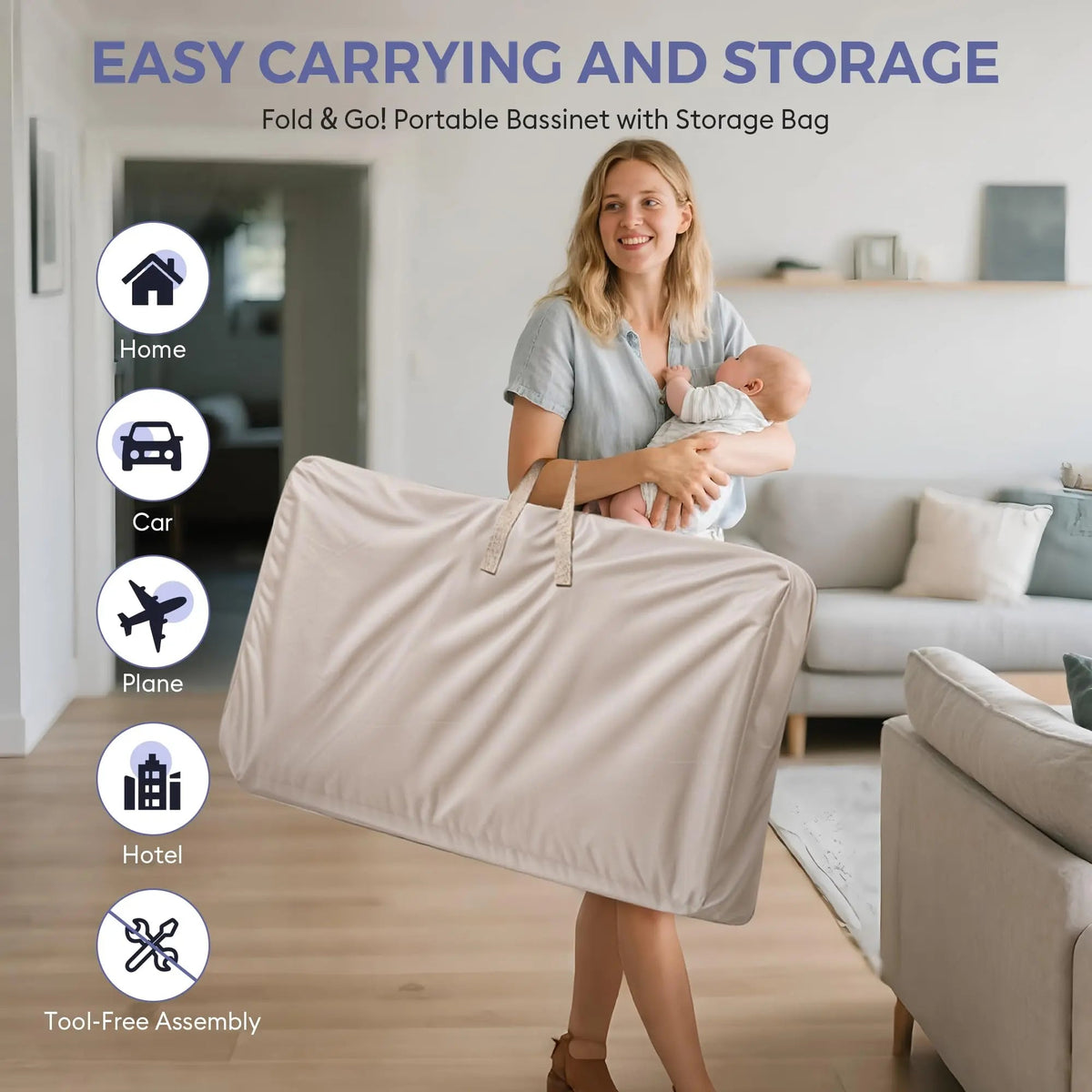 Bassinet Bedside Sleeper – Adjustable Baby Crib For Newborns