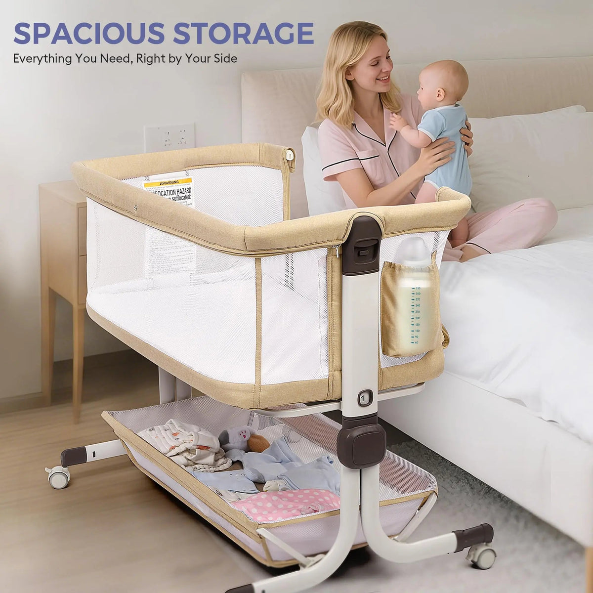 Bassinet Bedside Sleeper – Adjustable Baby Crib For Newborns