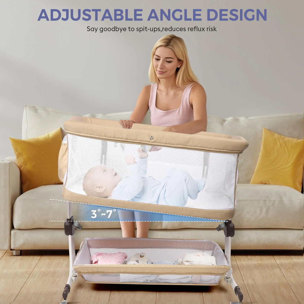 Bassinet Bedside Sleeper – Adjustable Baby Crib For Newborns