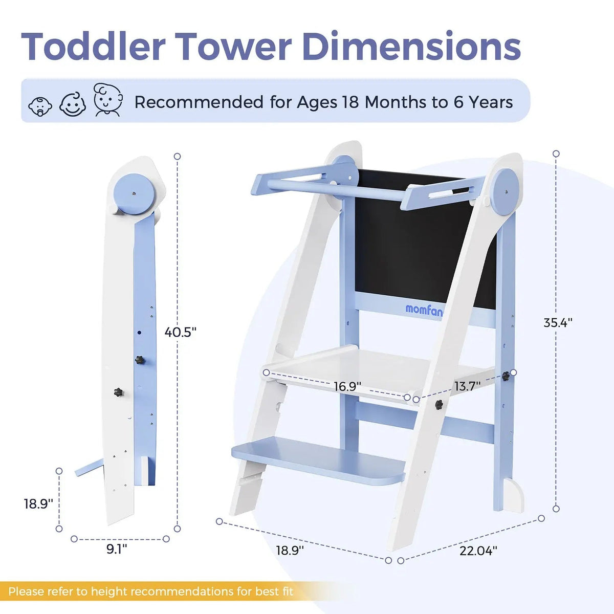 Foldable Toddler Tower – Kids Kitchen Step Stool Helper