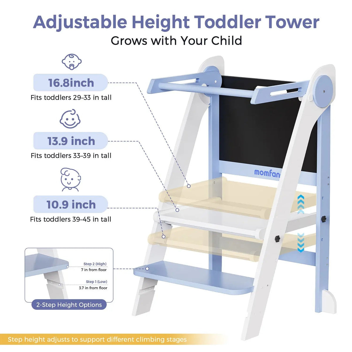 Foldable Toddler Tower – Kids Kitchen Step Stool Helper
