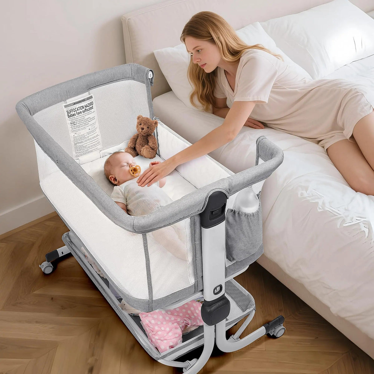 Bassinet Bedside Sleeper – Adjustable Baby Crib For Newborns