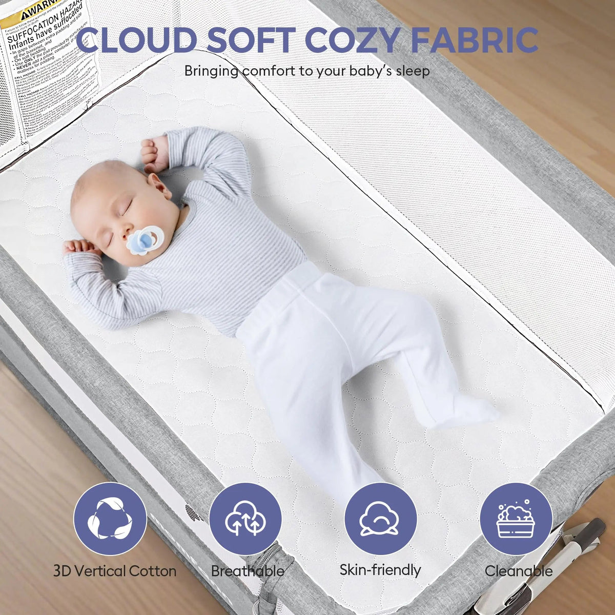 Bassinet Bedside Sleeper – Adjustable Baby Crib For Newborns