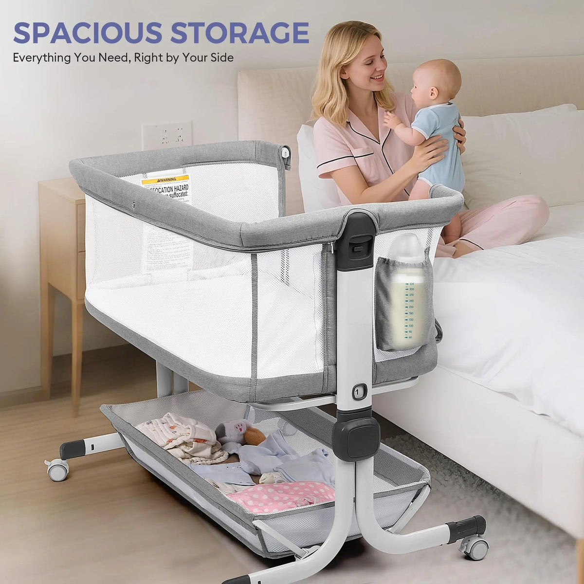 Bassinet Bedside Sleeper – Adjustable Baby Crib For Newborns