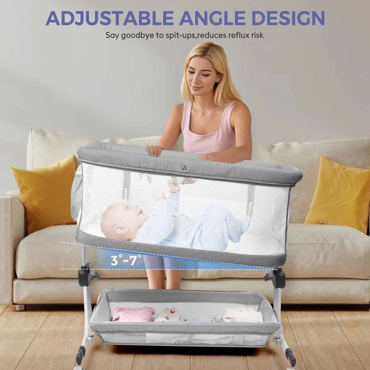 Bassinet Bedside Sleeper – Adjustable Baby Crib For Newborns