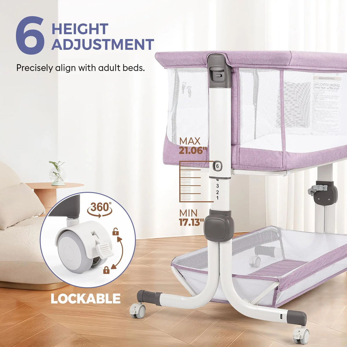 Bassinet Bedside Sleeper – Adjustable Baby Crib For Newborns