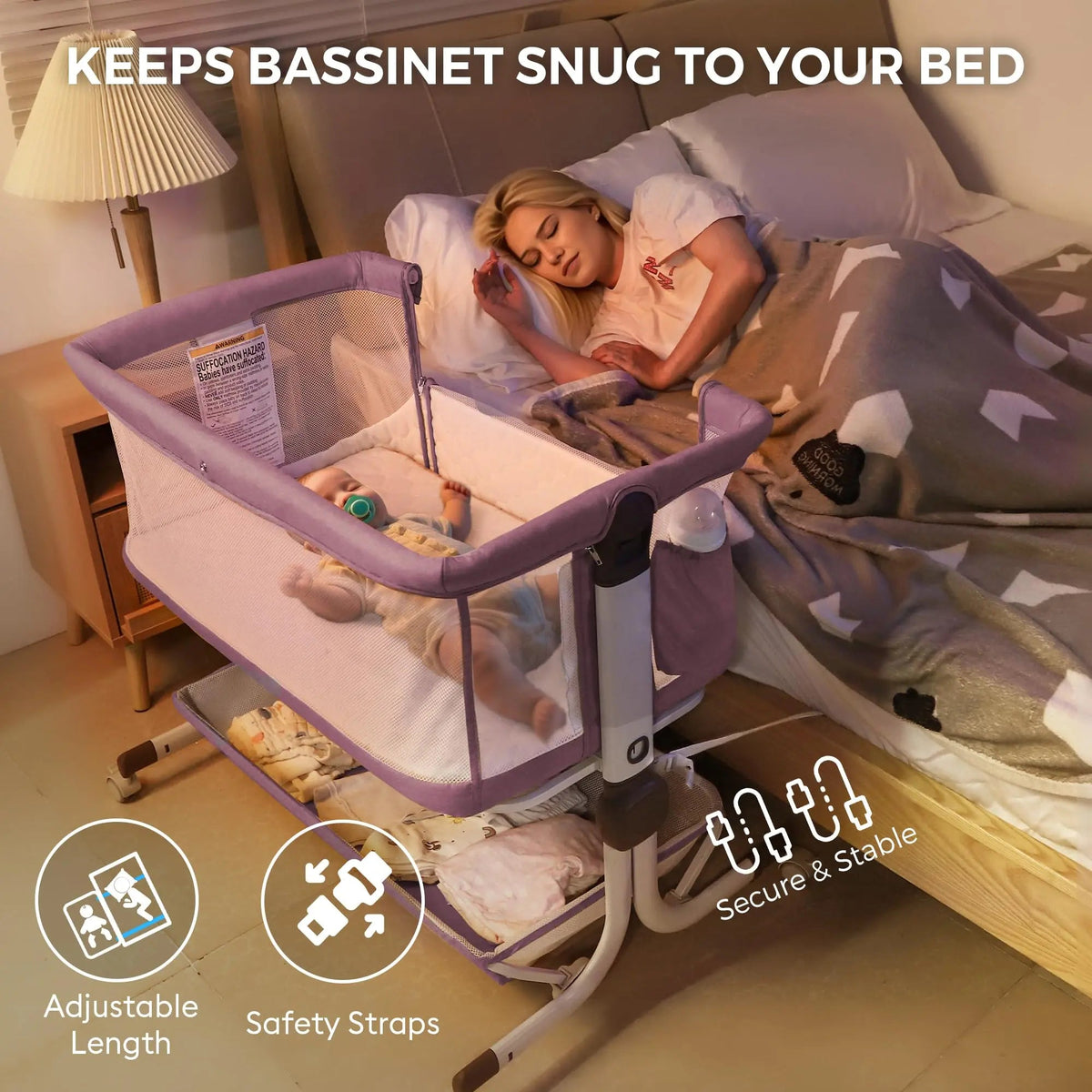 Bassinet Bedside Sleeper – Adjustable Baby Crib For Newborns